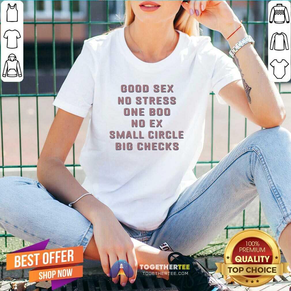 Happy Good Sex No Stress One Boo No Ex Small Circle Big Checks Shirt