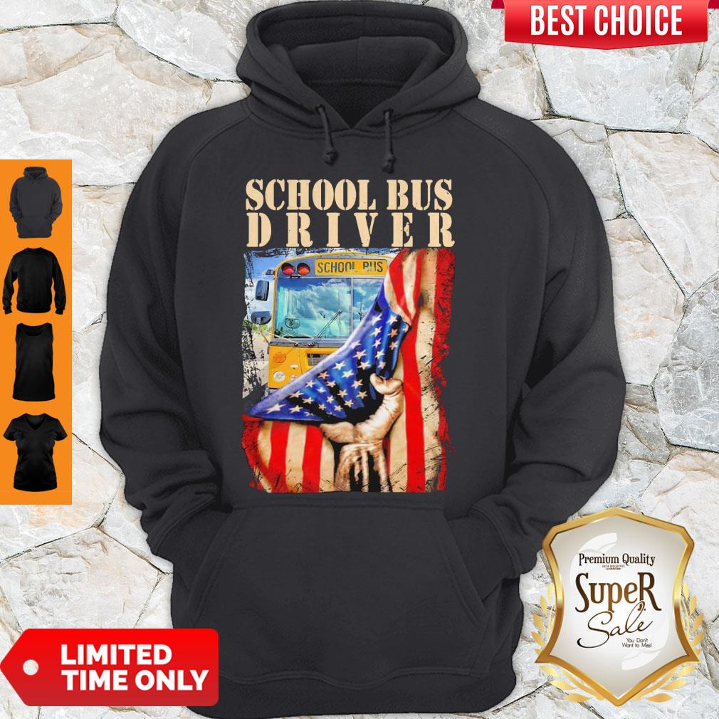 Premium School Bus Driver American Flag Shirt