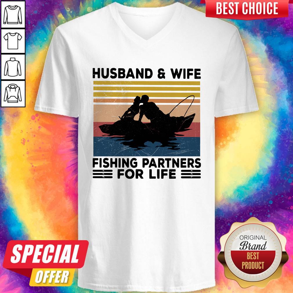Husband And Wife Fishing Partners For Life Vintage Shirt