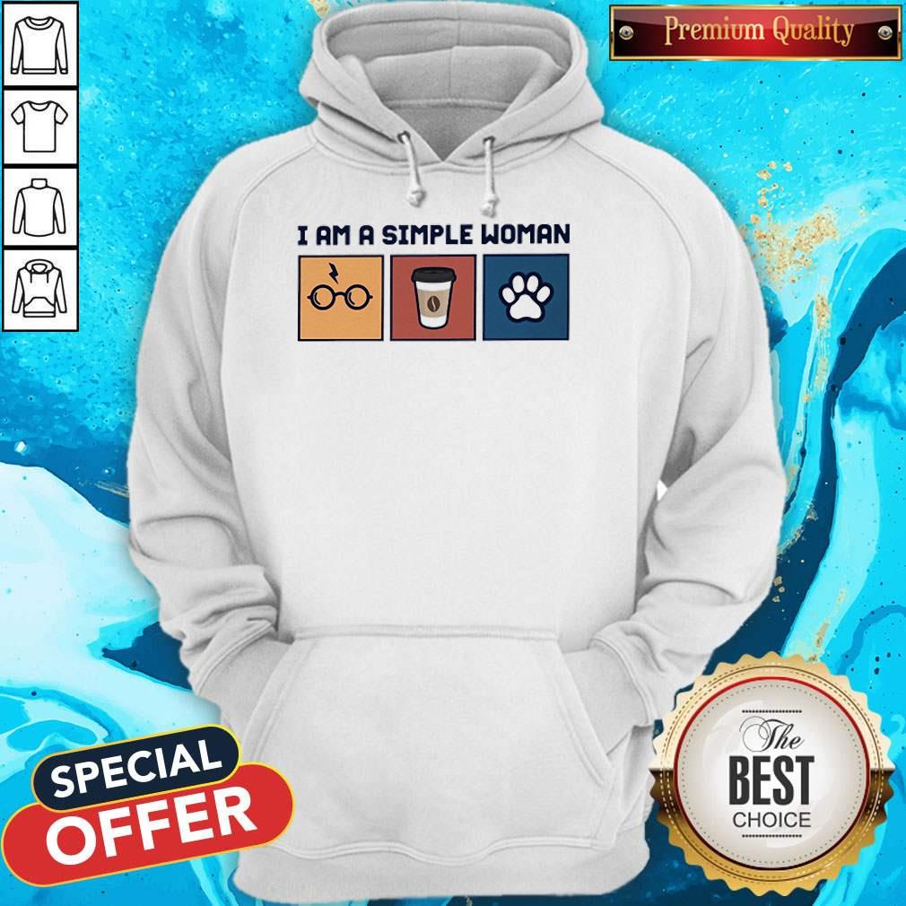 I Am A Simple Woman Harry Potter Coffee And Dog Paws Shirt
