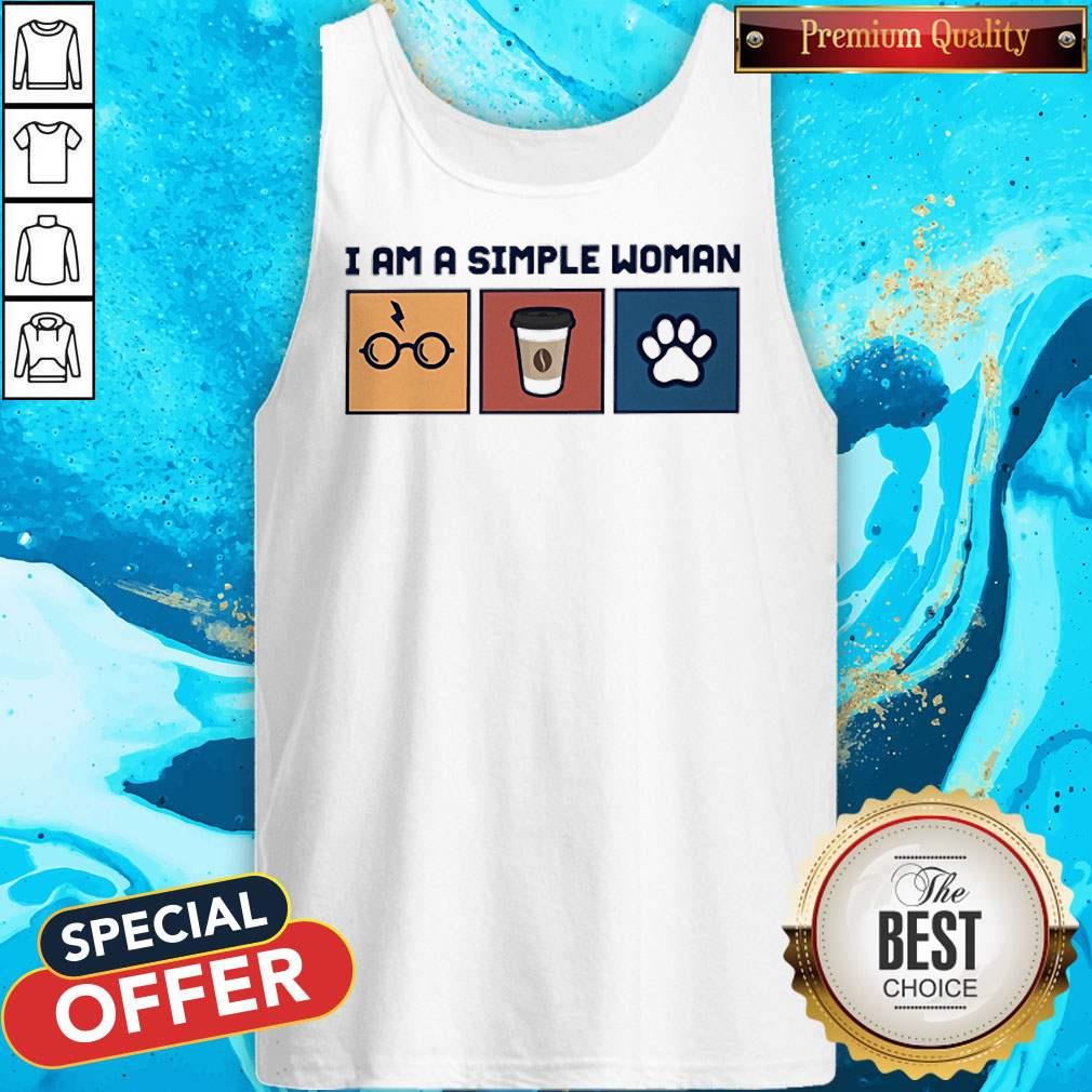 I Am A Simple Woman Harry Potter Coffee And Dog Paws Shirt