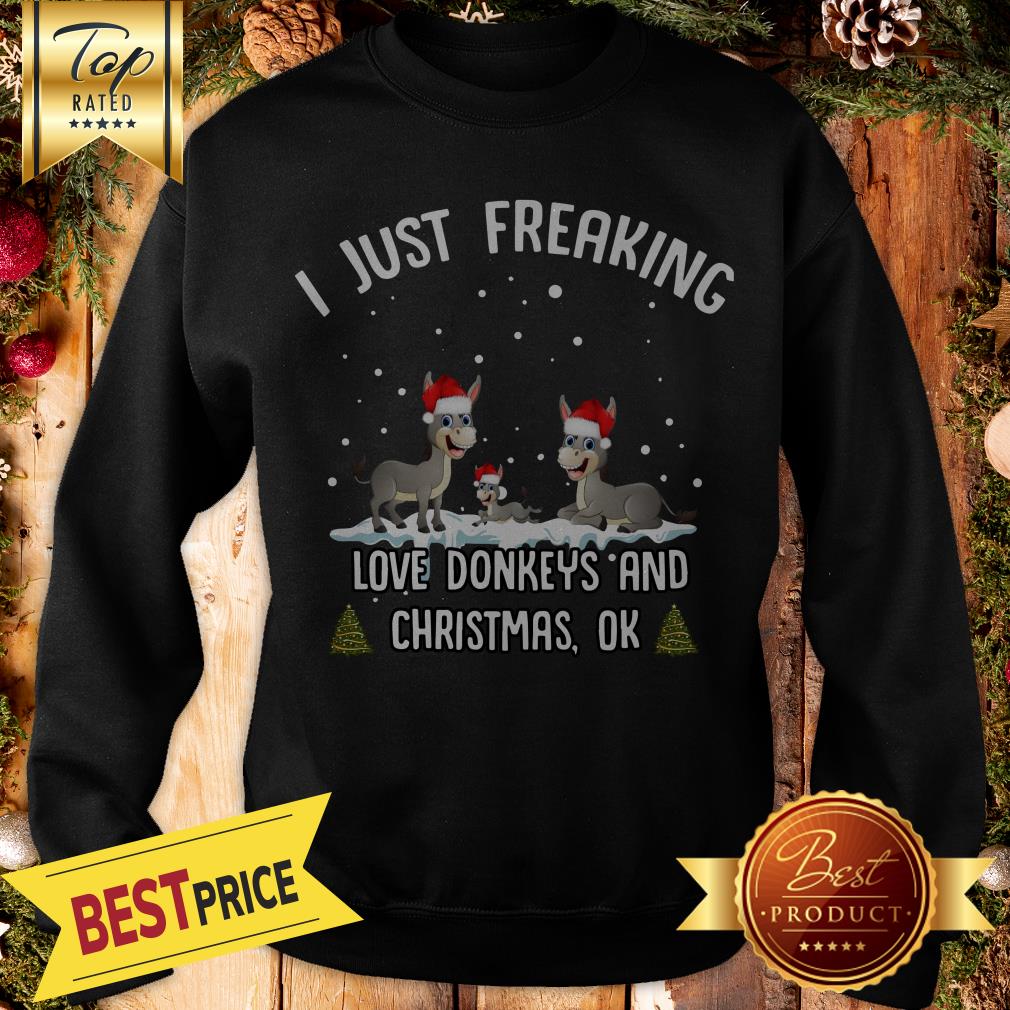 I Just Freaking Love Donkeys And Christmas Shirt