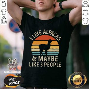 Cool I Like Alpacas And Maybe 3 People Retro Shirt