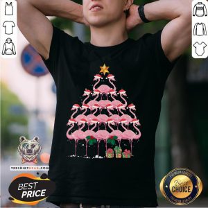 Pretty Flamingo Christmas Ornament Tree Xmas Mom Dad Gift Shirt