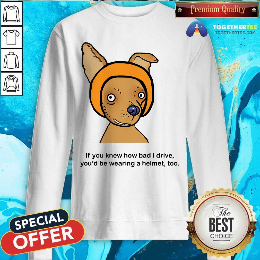 If You Know How Bad I Drive You Wearing A Helmet Dog Shirt