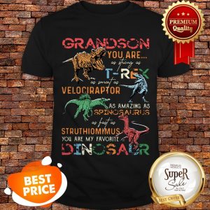 Nice Dinosaur Grandson You Are As Strong As T-Rex As Smart As Velociraptor Shirt