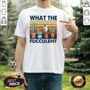 Pretty What The Fucculent Cat Vintage Retro Shirt