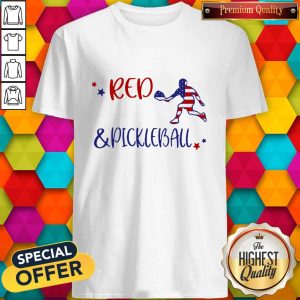 Awesome Red And Pickleball American Flag Independence Day Shirt