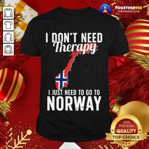 Nice I Don’t Need Therapy I Just Need To Go To Norway Norwegian Flag Shirt