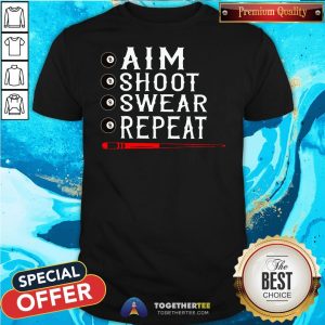 Awesome Aim Shoot Swear Repeat Billiards Christmas Gift Shirt