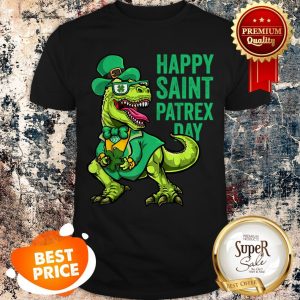 Nice St Patricks Day Irish Leprechaun Dinosaur T Rex Boys Shirt