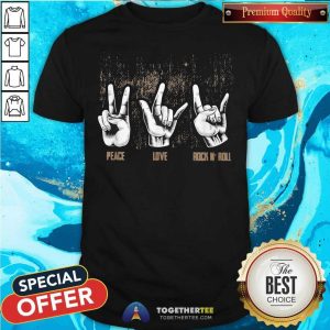 Funny Peace Love Rock And Roll Guitar Ret Hippie Collection Shirt