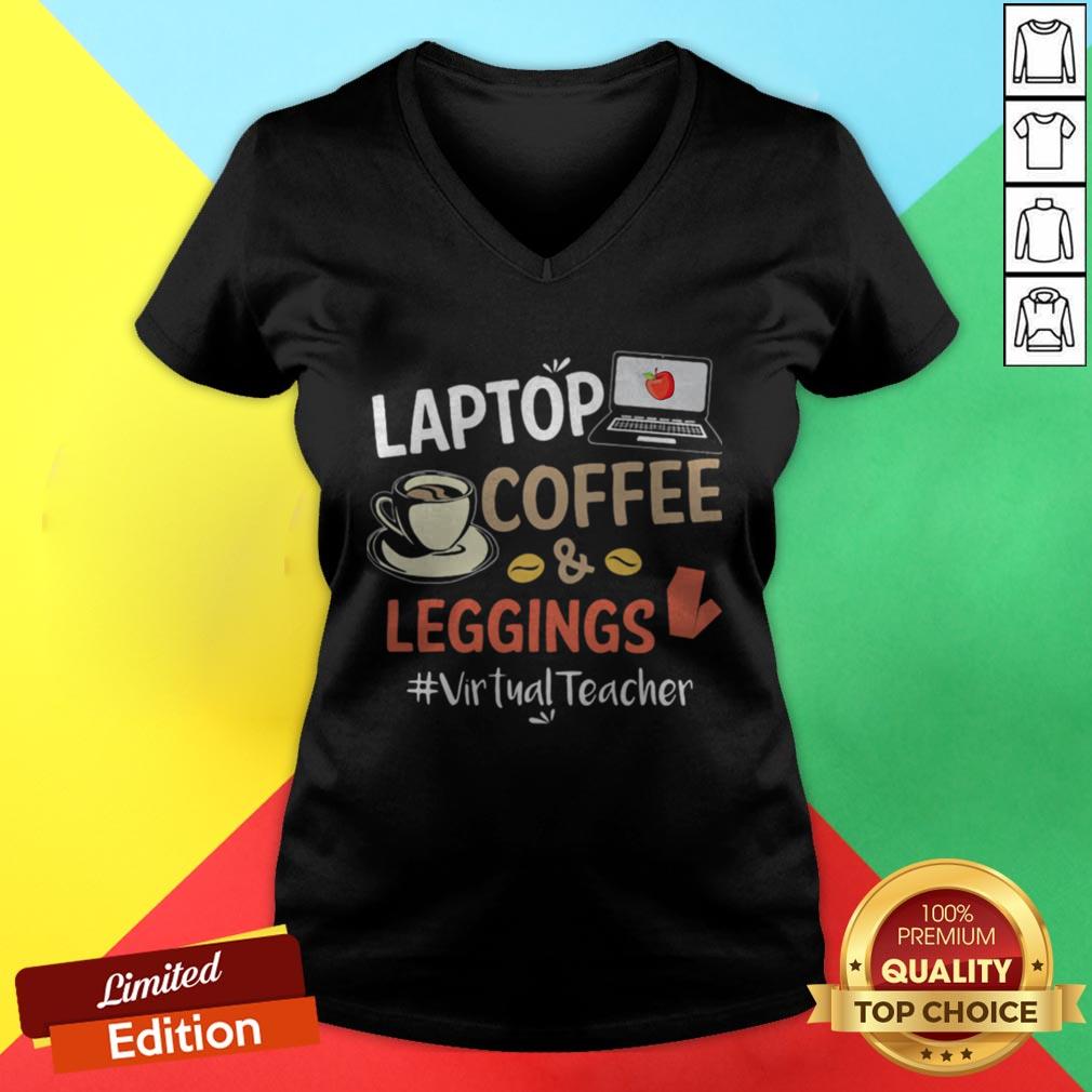 Laptop Coffee Leggings Virtual Teacher Shirt
