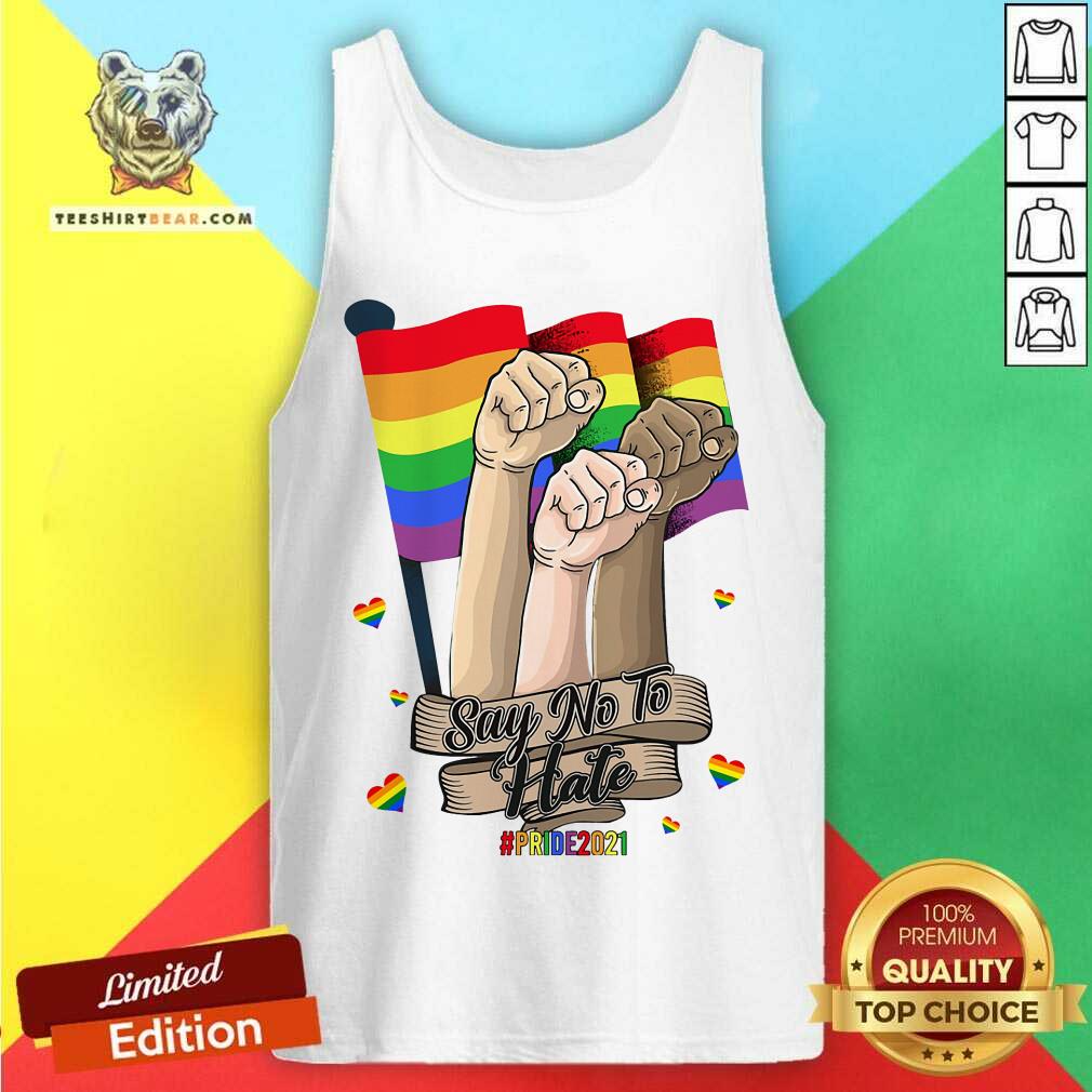 LGBT Say No To Hate Pride 2021 Flag Hand Shirt