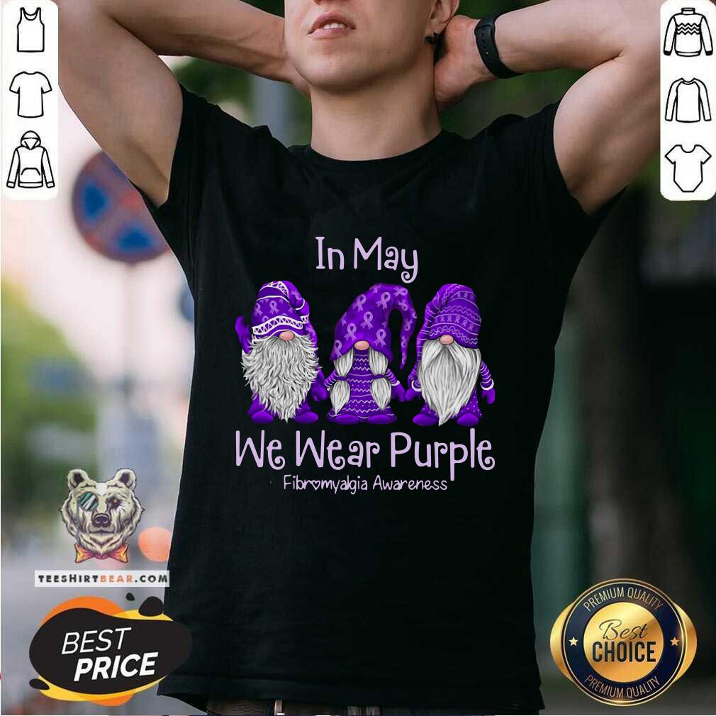 Lovely Gnomes In May Wear Purple Fibromyalgia Awareness Shirt