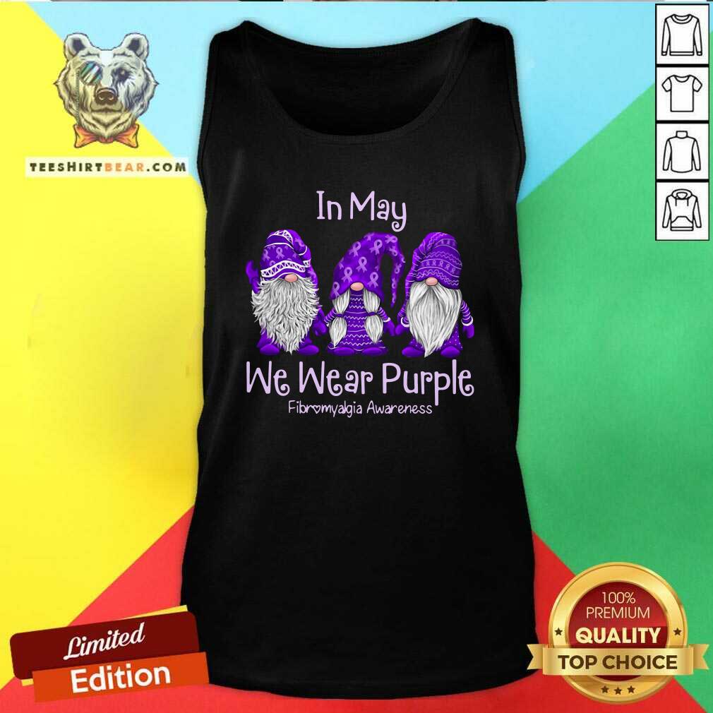 Lovely Gnomes In May Wear Purple Fibromyalgia Awareness Shirt