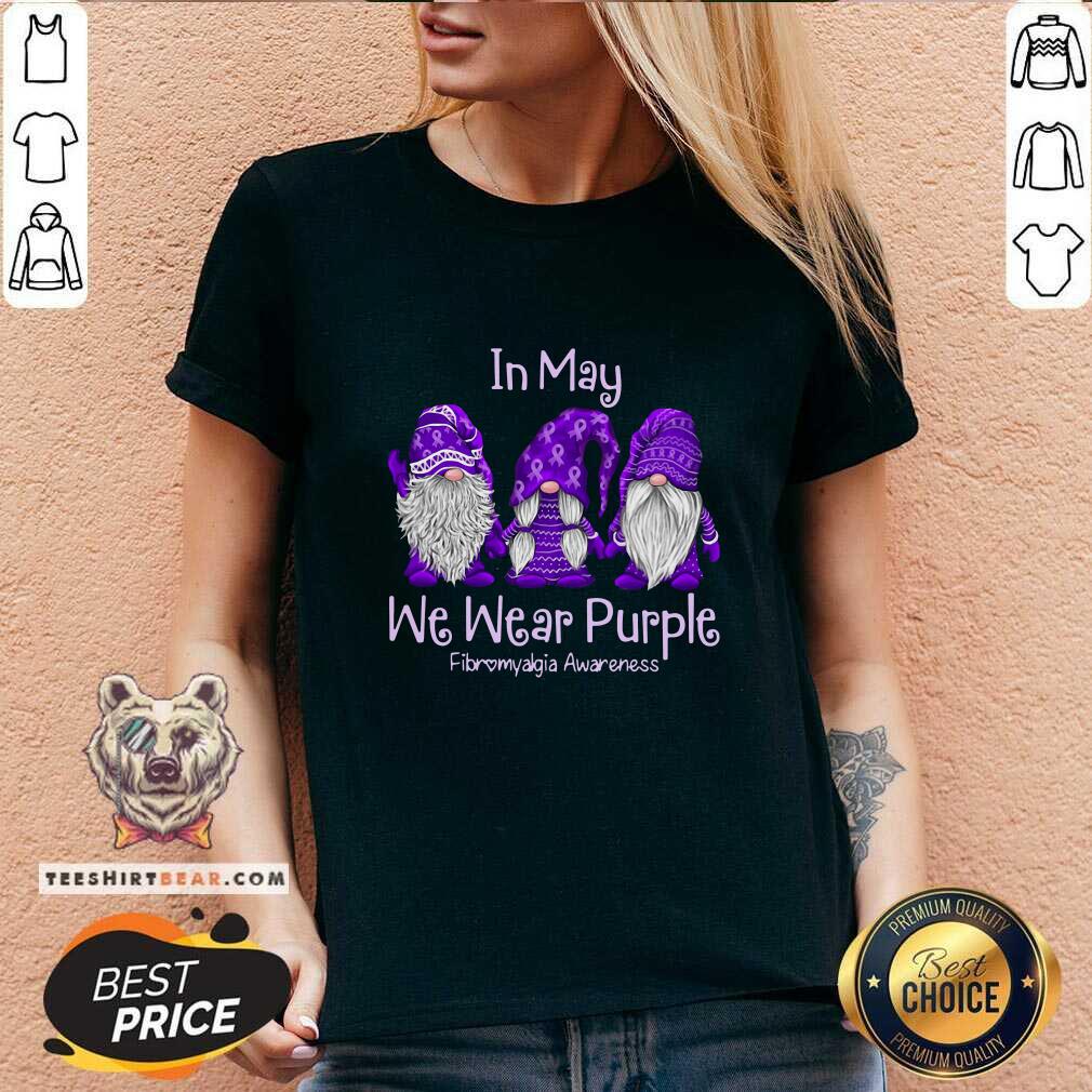 Lovely Gnomes In May Wear Purple Fibromyalgia Awareness Shirt