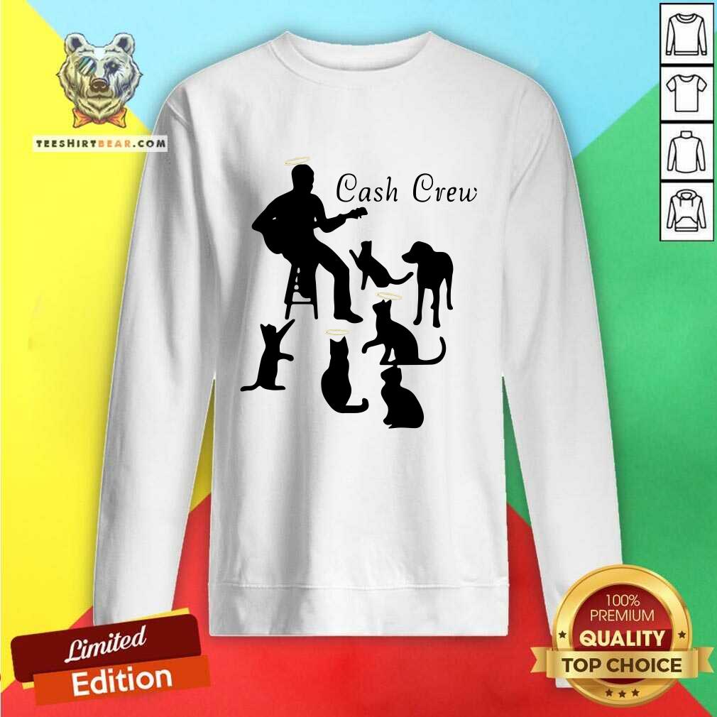 Lovely Man Play Guitar And Cat Cash Crew Shirt