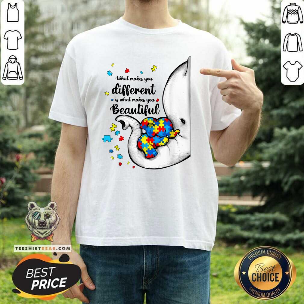 Lovely What Makes You Different Elephant Autism Shirt