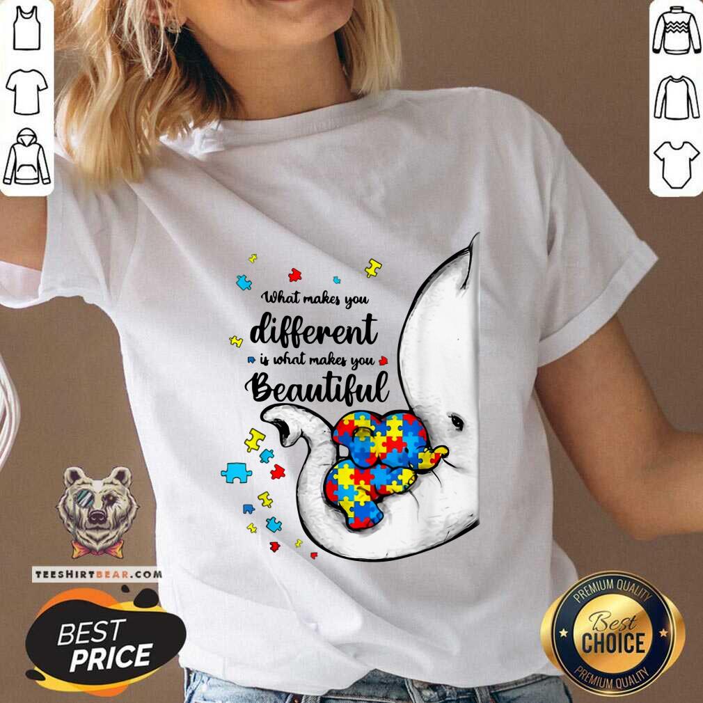Lovely What Makes You Different Elephant Autism Shirt