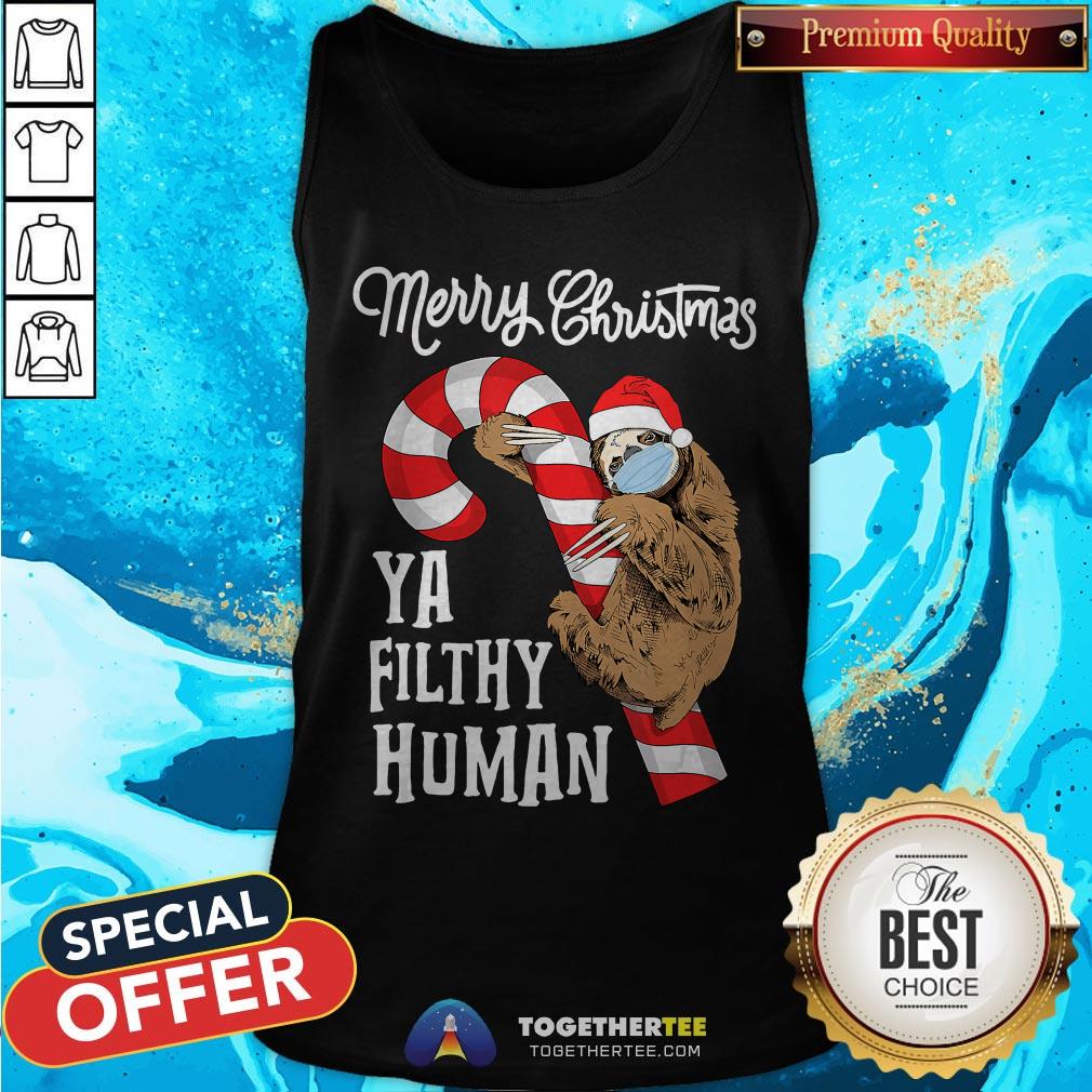 Merry Christmas Sloth Face Mask Sloth Santa Xmas Tree Shirt
