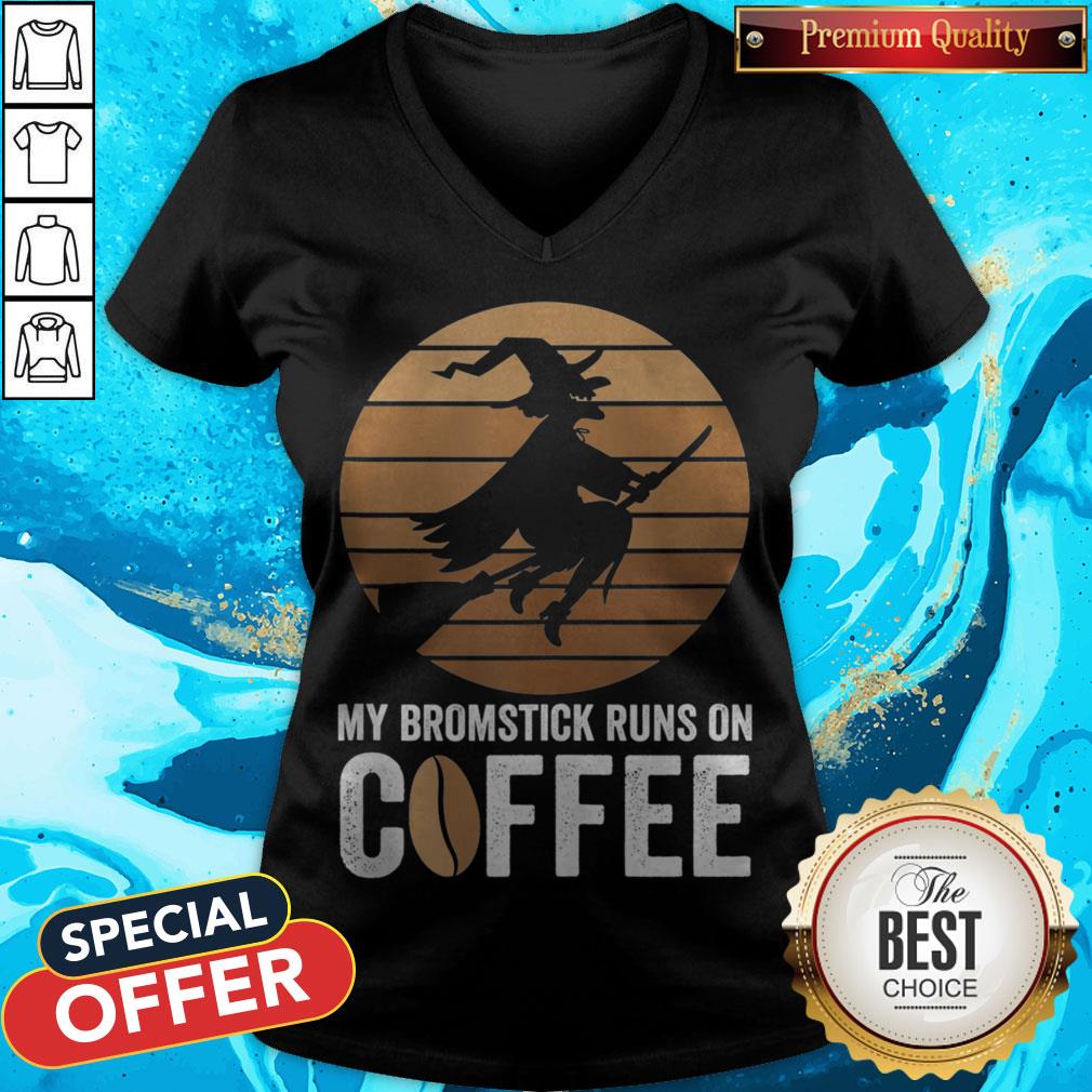 My Broomstick Runs On Coffee Halloween Witch Shirt