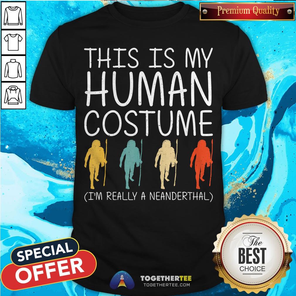 Neanderthal Halloween Human Costume Primate Easy DIY Gift Shirt