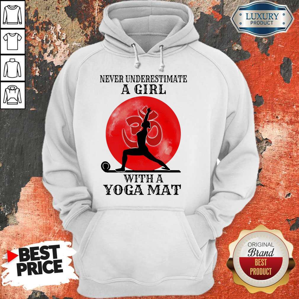 Never Underestimate A Girl With A Yoga Mat Moon Shirt