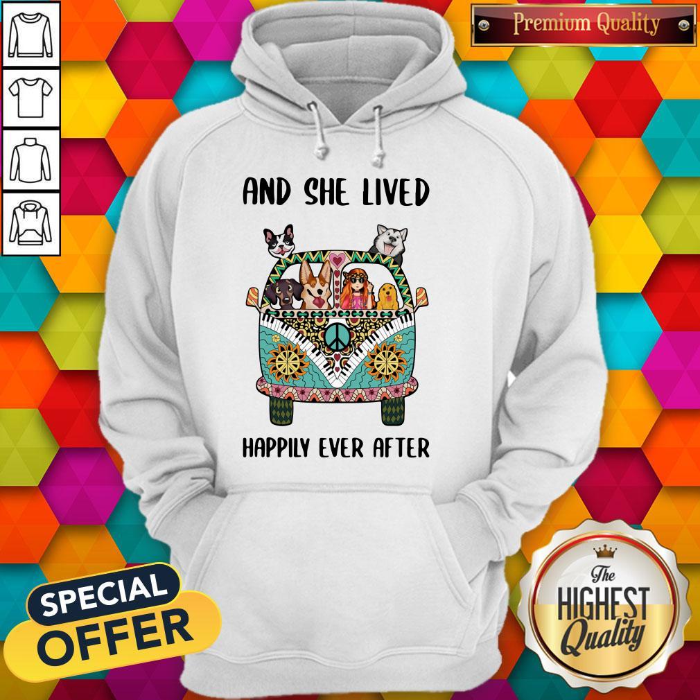Nice And She Lived Happily Ever After Peace Bus Dogs Shirt