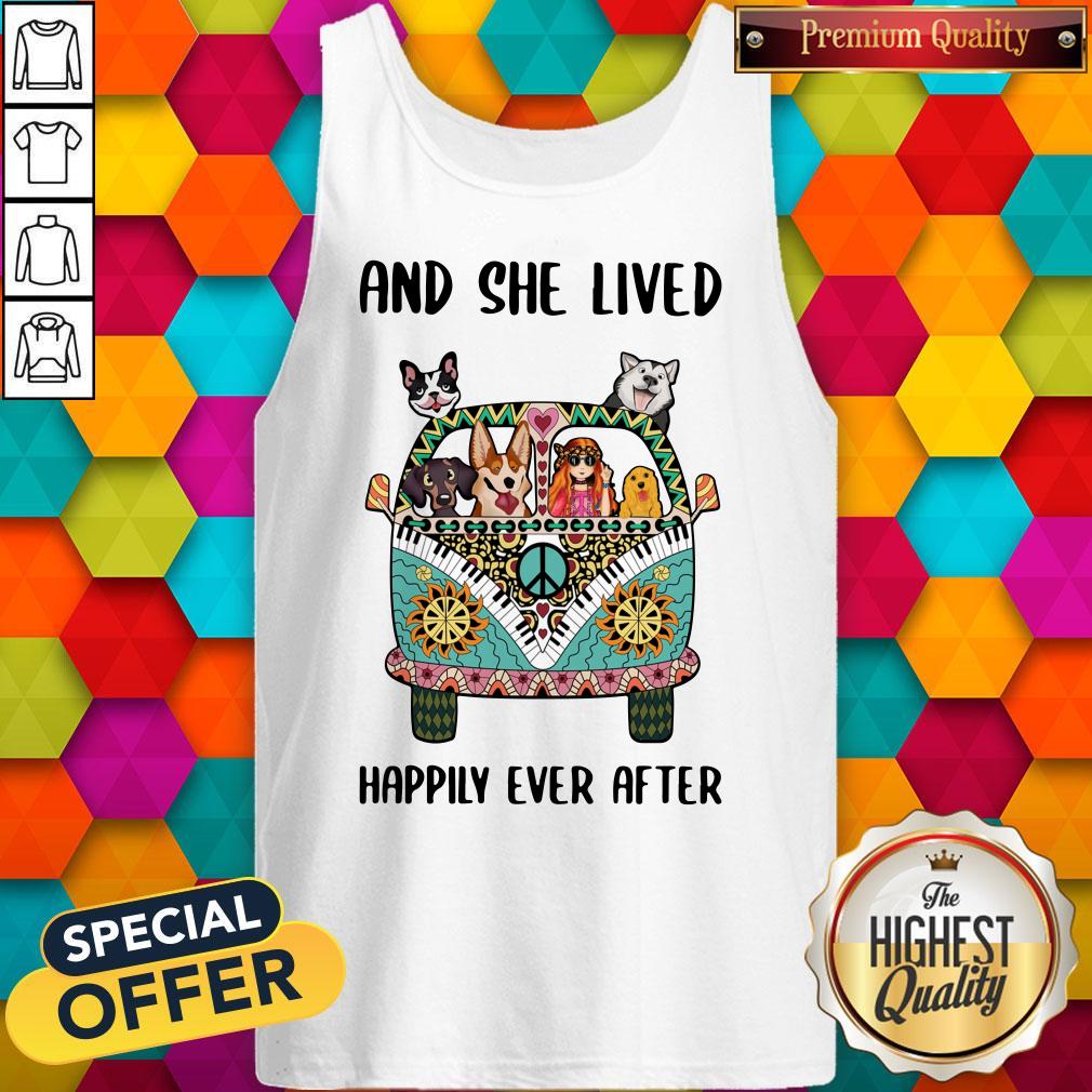 Nice And She Lived Happily Ever After Peace Bus Dogs Shirt