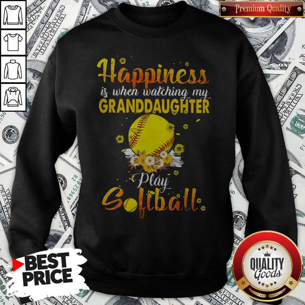 Nice Flower Happiness Is When Watching My Granddaughter Play Softball Shirt