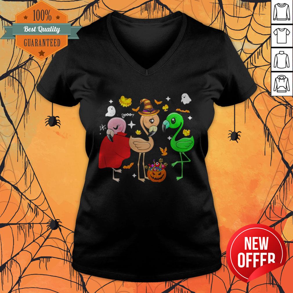 Nice Ghost Booo Flamingos Pumpkin Halloween Shirt