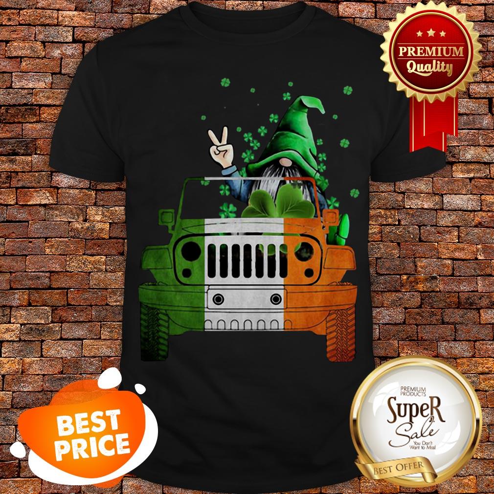 Nice Gnome Driving Jeep Car St. Patrick’s Day Shirt