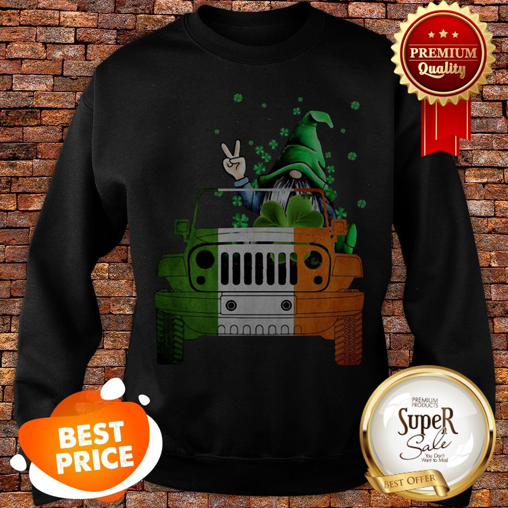 Nice Gnome Driving Jeep Car St. Patrick’s Day Shirt
