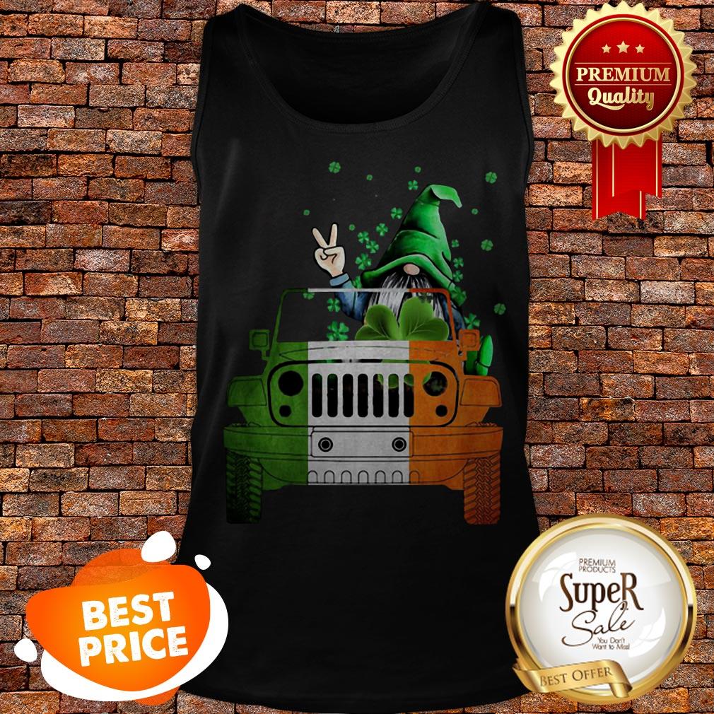 Nice Gnome Driving Jeep Car St. Patrick’s Day Shirt