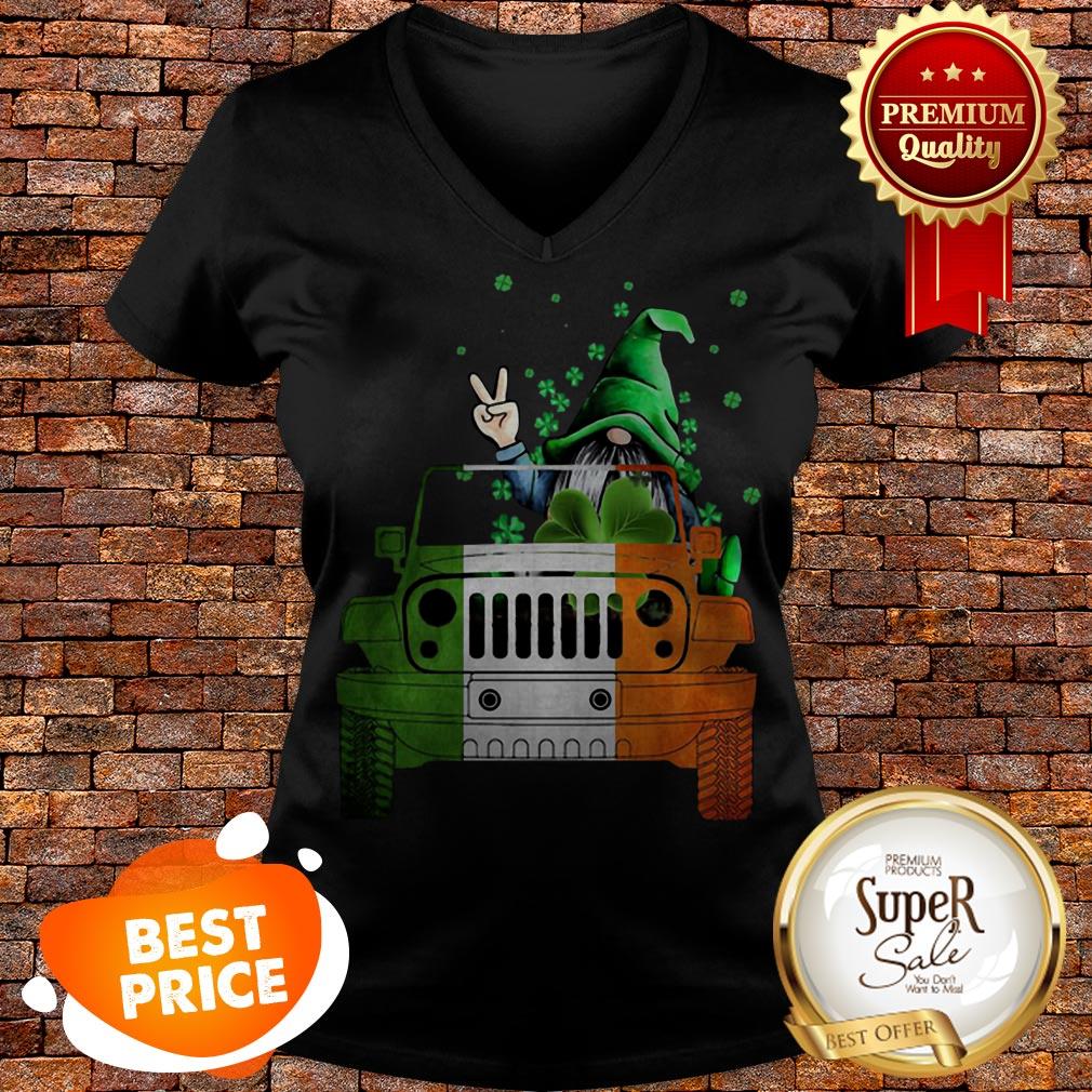 Nice Gnome Driving Jeep Car St. Patrick’s Day Shirt