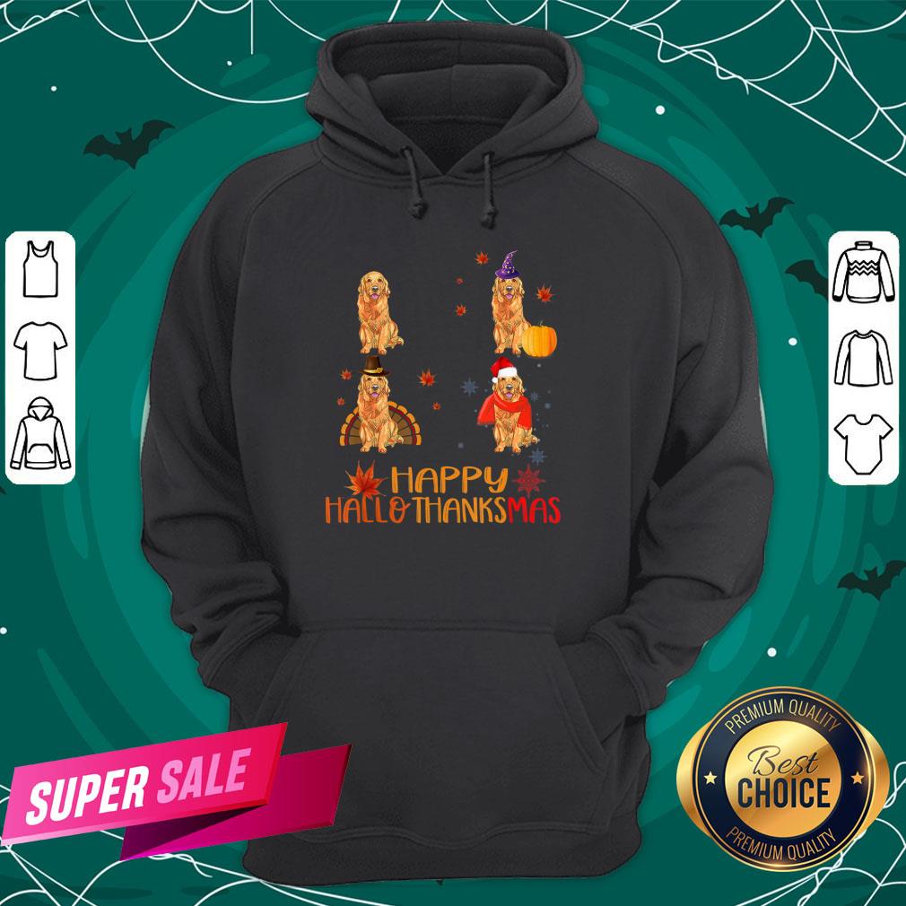 Nice Golden Retriever Happy Hallothanksmas Shirt