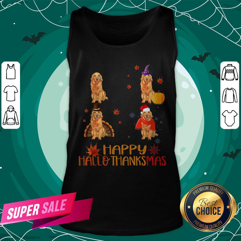Nice Golden Retriever Happy Hallothanksmas Shirt