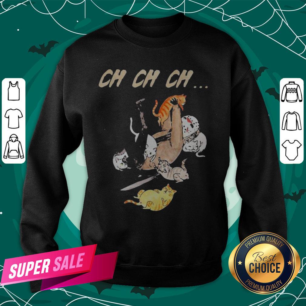 Nice Halloween Jason Voorhees With Cats Ch Ch Ch Shirt
