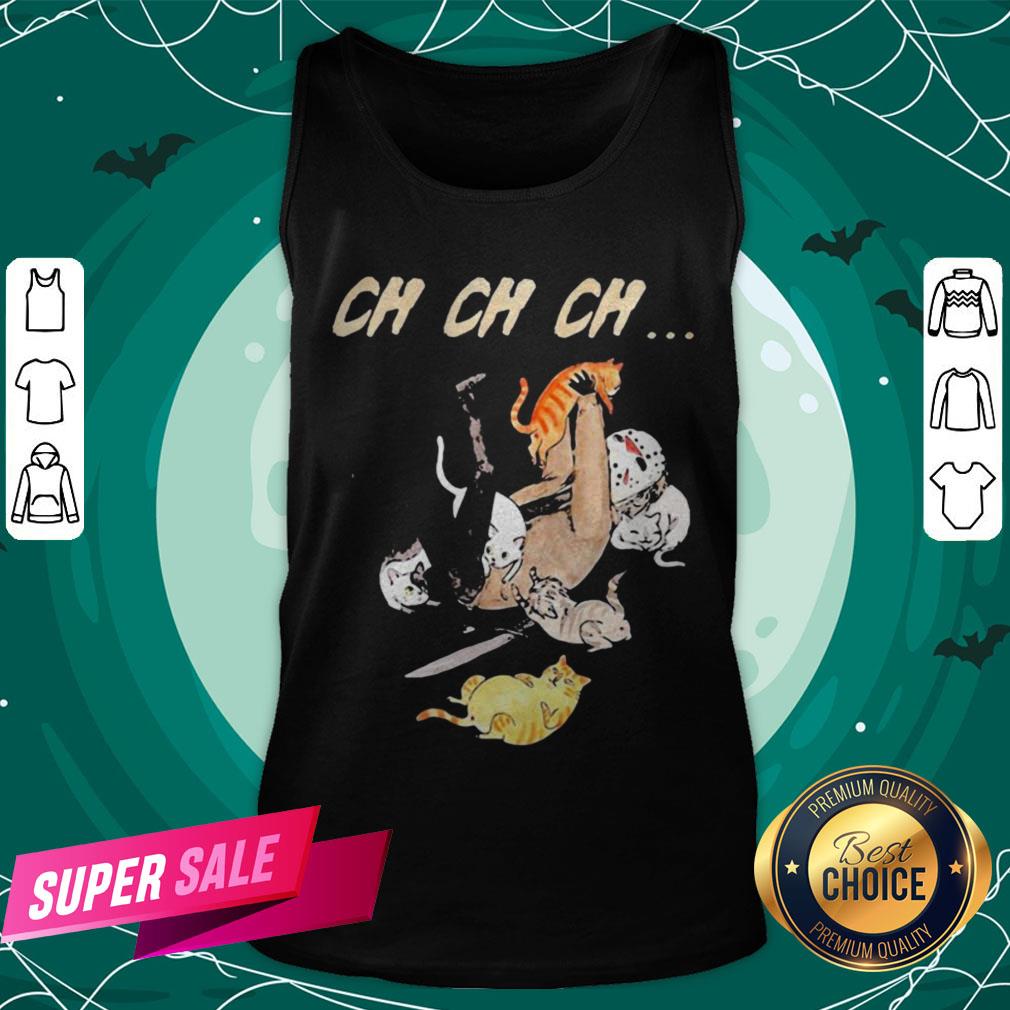 Nice Halloween Jason Voorhees With Cats Ch Ch Ch Shirt