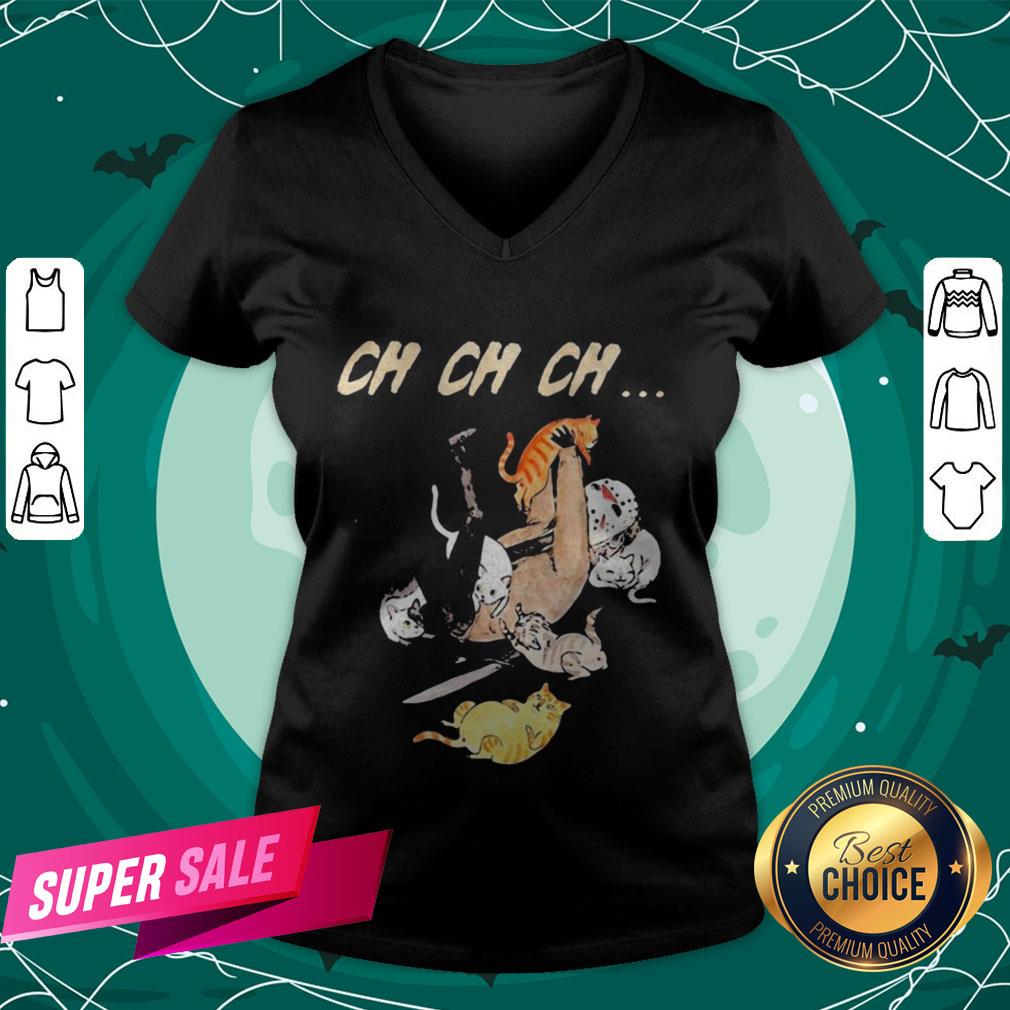 Nice Halloween Jason Voorhees With Cats Ch Ch Ch Shirt