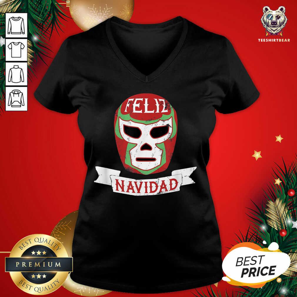 Nice Lucha Libre Feliz Navidad Christmas Luchador Mask Shirt
