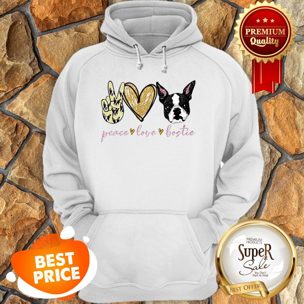 Nice Peace Love Bostie Boston Terrier Shirt