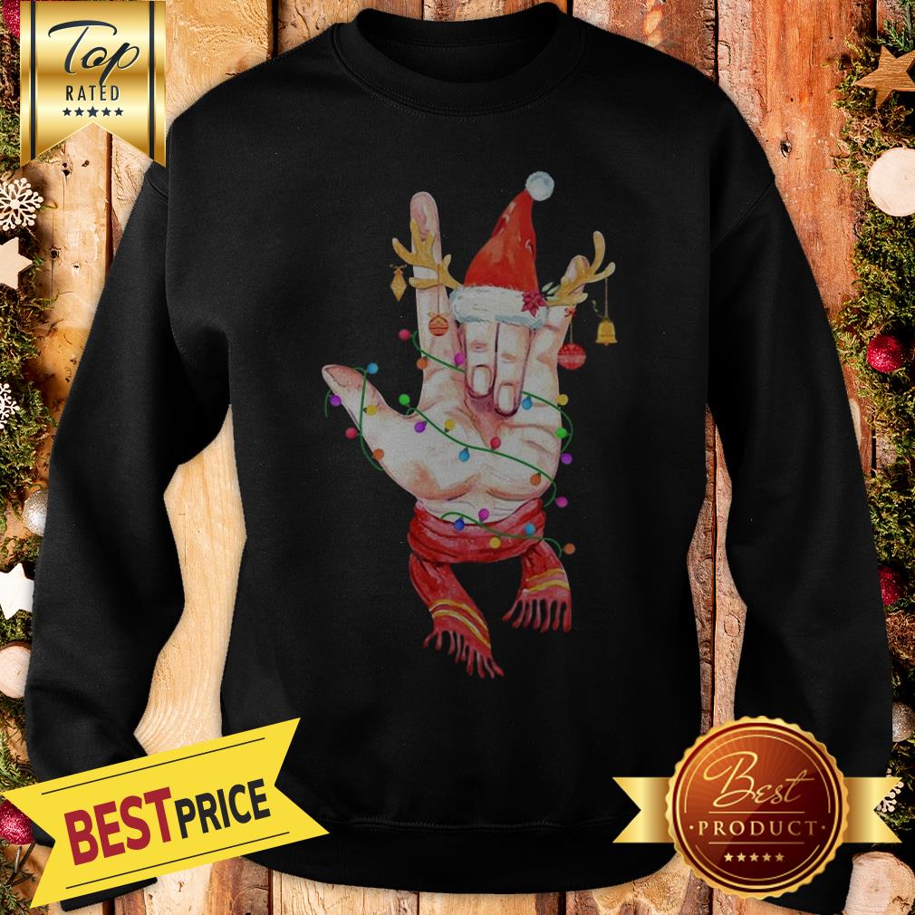 Nice Sign Language Reindeer Christmas Shirt