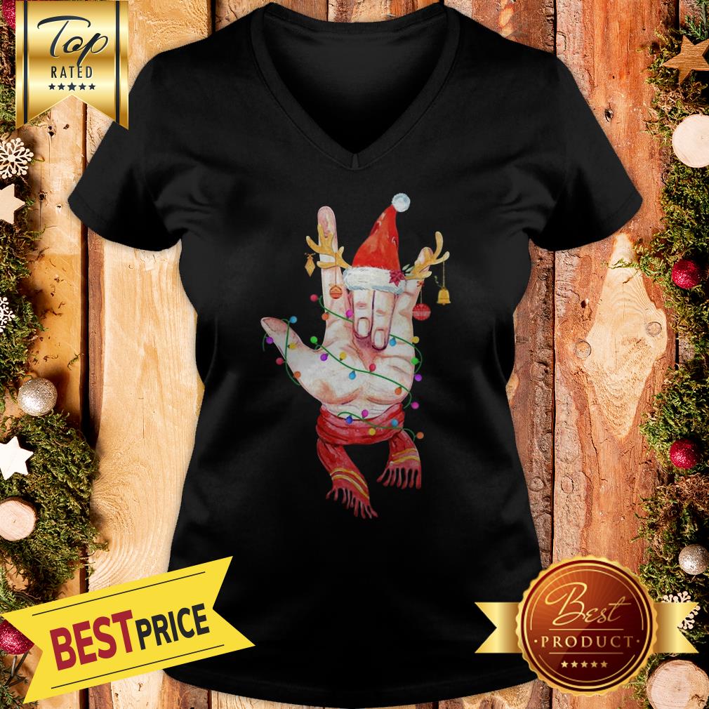 Nice Sign Language Reindeer Christmas Shirt