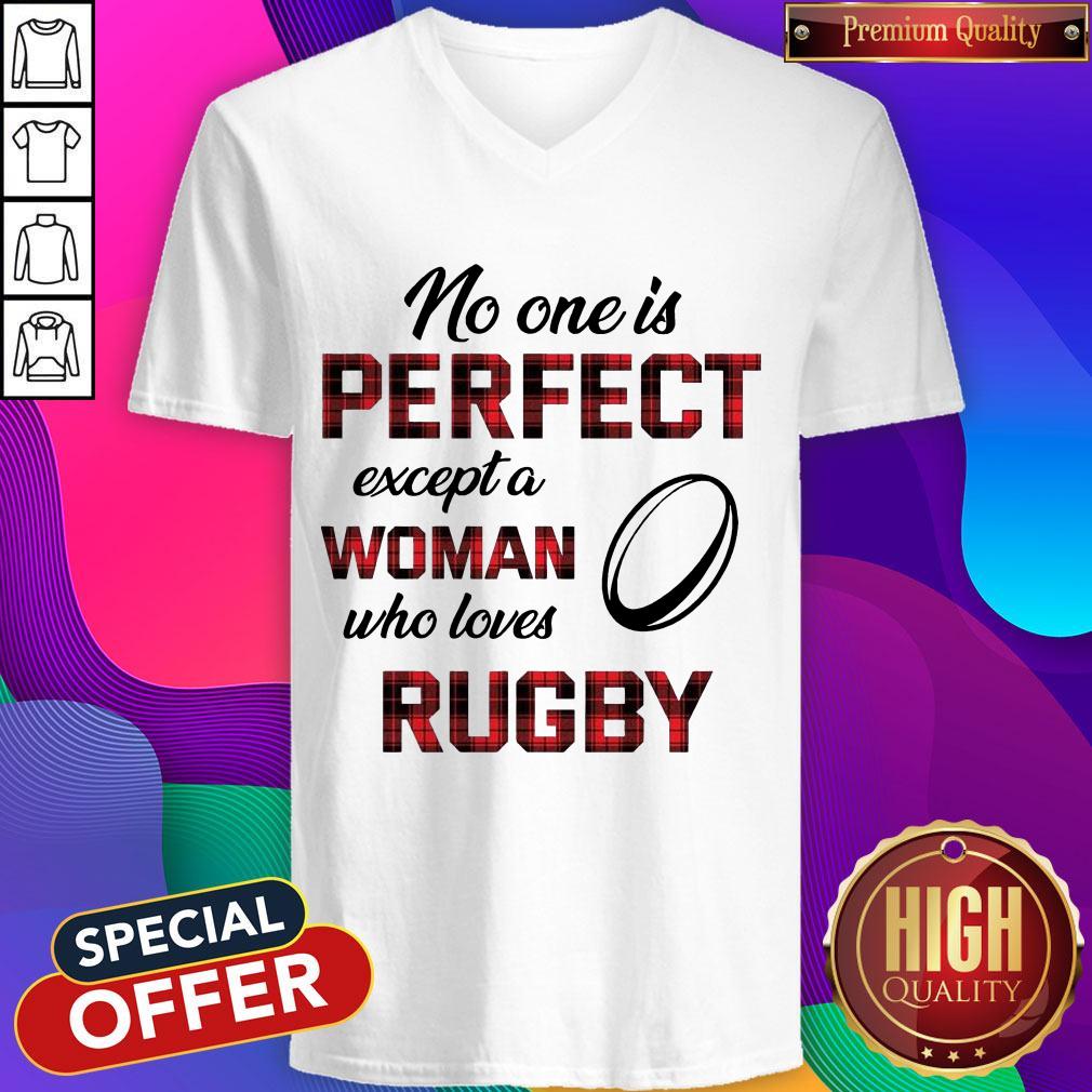 No One Is Perfect Except Woman Who Loves Rugby Shirt