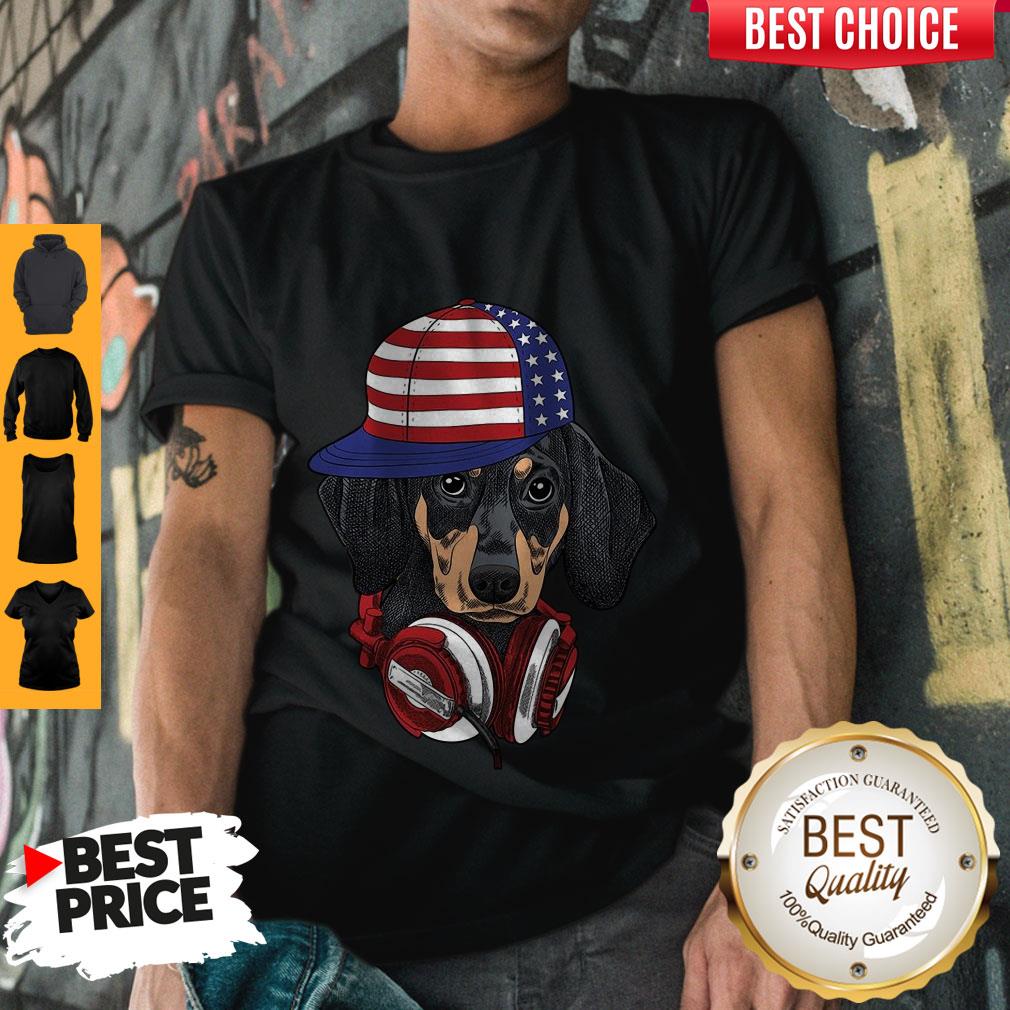 Official 4 Of July Dachshund Listening Music Shirt