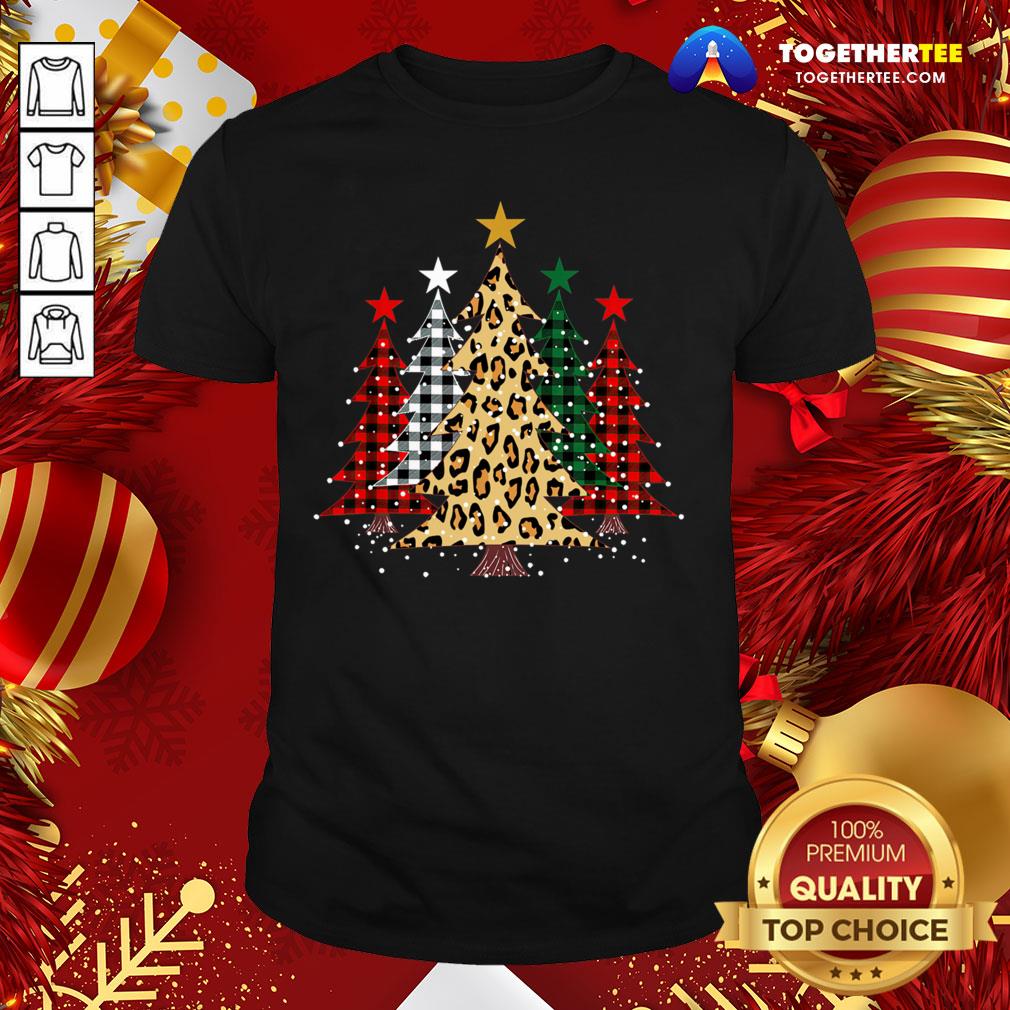 Official Buffalo Plaid And Leopard Christmas Tree Shirt