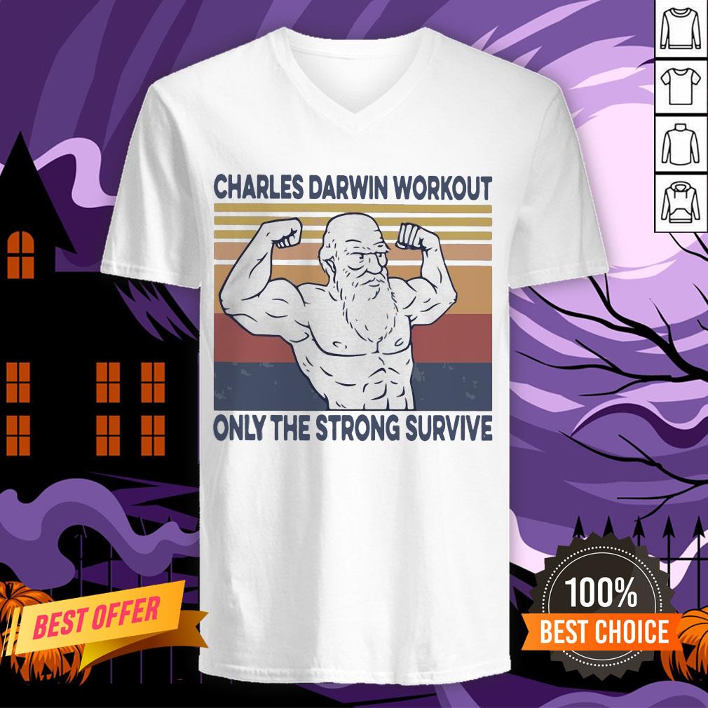 Official Charles Darwin Workout Only The Strong Survive Vintage Shirt