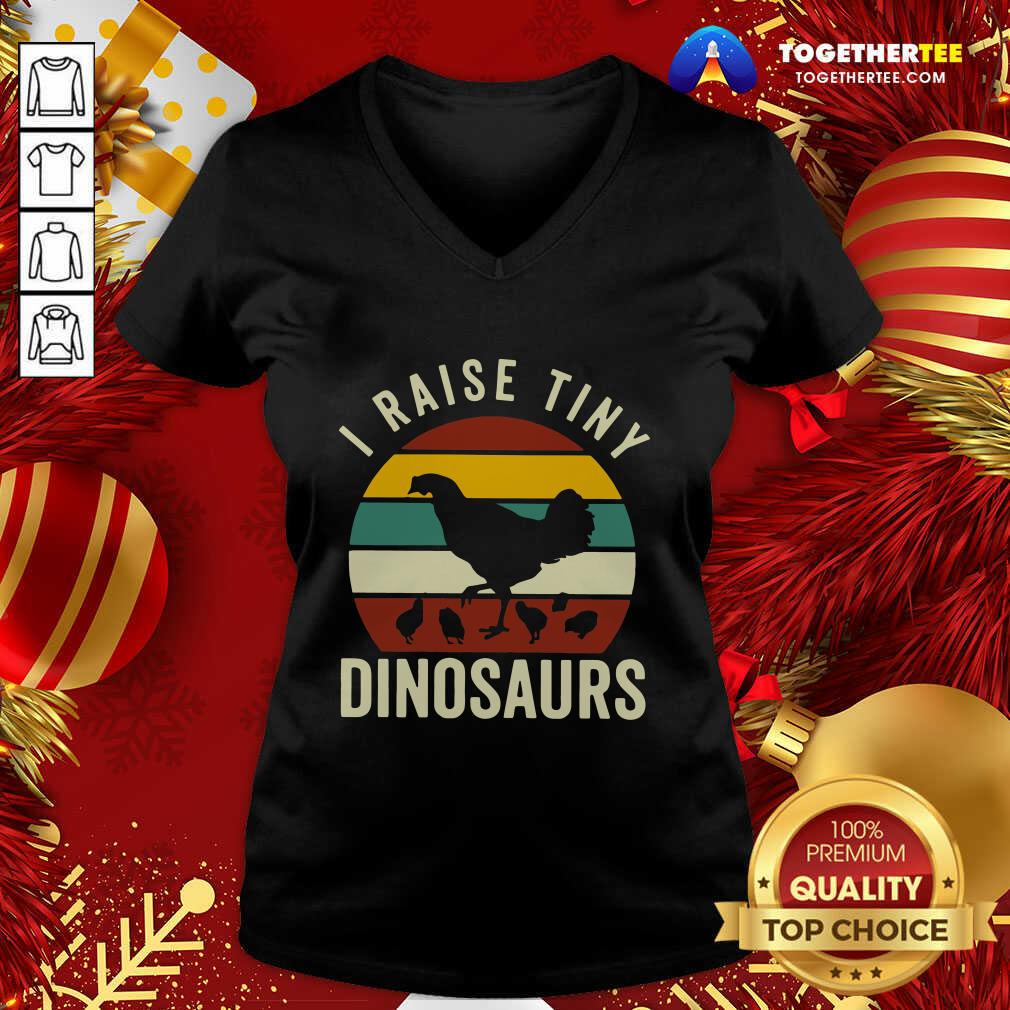 Official Chickens I Raise Tiny Dinosaurs Vintage Retro Shirt
